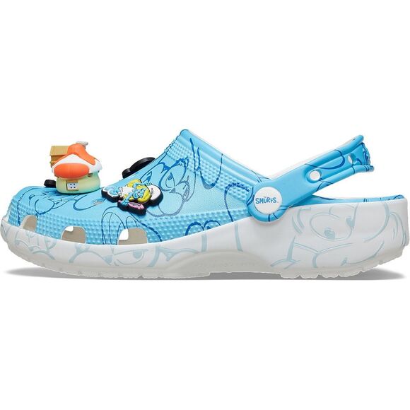 Crocs Smurfs Classic Clog Mens Size 10 Slip On Sandal Jibbitz Papa Smurfette NEW - Picture 2 of 4
